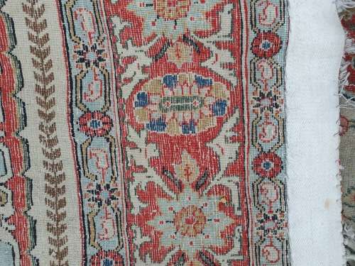 for TanyA VINTAGE EXTREMELY OLD COLLECTABLE QUOM FINELY HAND KNOTTED CARPET BIRDS FLORAL SYMMETRICAL