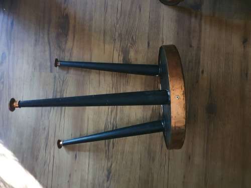 VINTAGE RETRO COPPER OR IN PLACES COPPER LOOK TRIPOD SIDE TABLE WITH KUDU DECOR