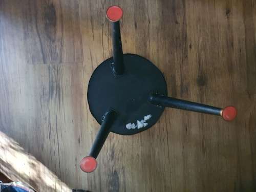 VINTAGE RETRO COPPER OR IN PLACES COPPER LOOK TRIPOD SIDE TABLE WITH KUDU DECOR