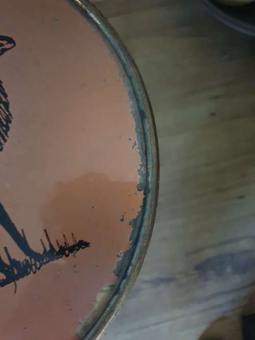 VINTAGE RETRO COPPER OR IN PLACES COPPER LOOK TRIPOD SIDE TABLE WITH KUDU DECOR