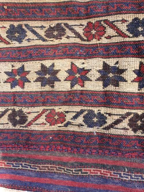 ORIENTAL PERSIAN STYLE AFGHAN HAND KNOTTED PART PILE AND PART FLAT WEAVE BIRD  ETC LARGE CARPET/RUG