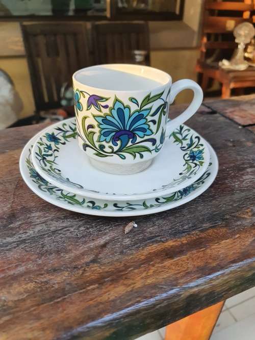 VINTAGE RETRO MIDWINTER STAFFORSHIRE ENGLAND SPANISH GARDEN DESIGN JESSIE TAIT TRIO no 2
