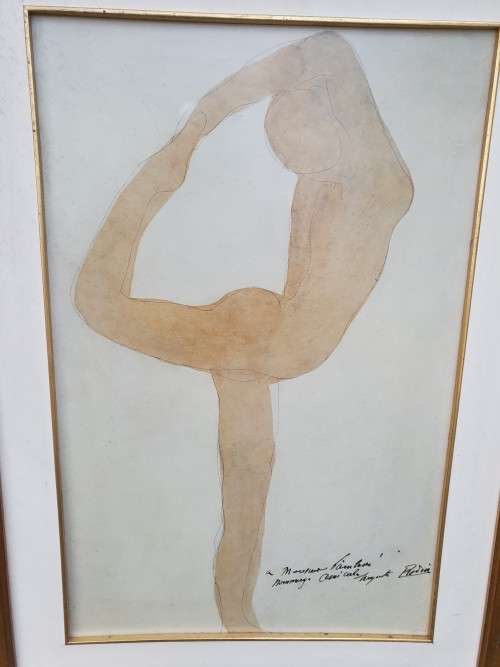 LARGE FRAMED PRINT OF ABSTRACT PERSON NO GLASS LOOKS FRENCH??