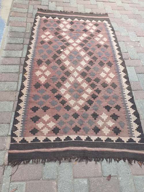 LOVELY HAND WOVEN FLAT WEAVE ORIENTAL / PERSIAN KILIM GEOMETRIC