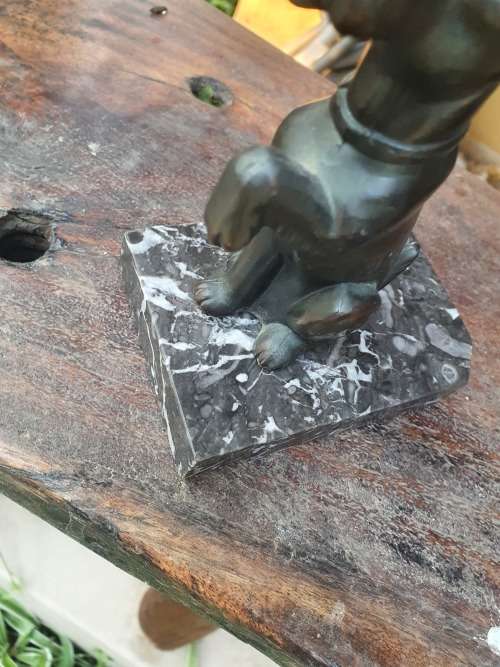 ART DECO? VINTAGE BRONZE OR SPELTER PAIR OF TERRIER DOG BOOKENDS ON MARBLE BASES