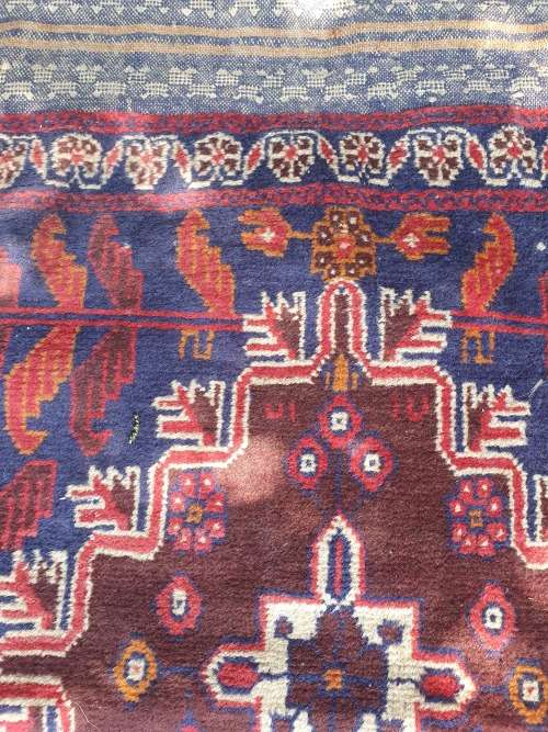 LOVELY HAND KNOTTED WOVEN ORIENTAL / PERSIAN RUG GEOMETRIC FLORAL  149CM BY 87 CM NO 2