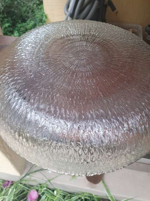 VINTAGE? LARGE ROUND TEXTURED GLASS BOWL