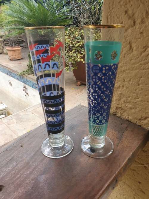 LOVELY COLLECTABLE VINTAGE RITZENHOFF BEER OR CHAMPAGNE DESIGNER GLASSES