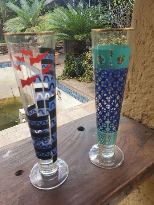 LOVELY COLLECTABLE VINTAGE RITZENHOFF BEER OR CHAMPAGNE DESIGNER GLASSES