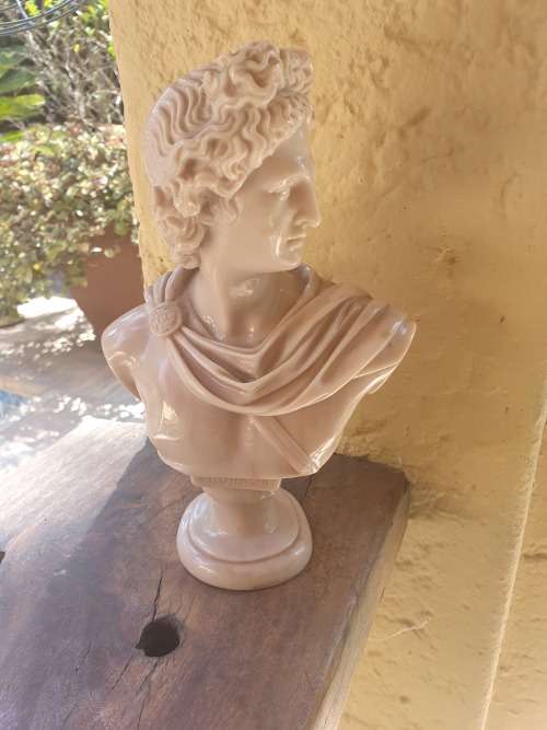 FOR THIA STONE LOOK RESIN BUST OF ONE OF THE GREEK GODS OR EMPERORS 22.5CM