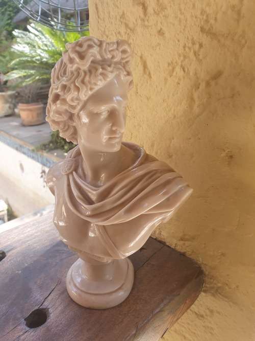 FOR THIA STONE LOOK RESIN BUST OF ONE OF THE GREEK GODS OR EMPERORS 22.5CM