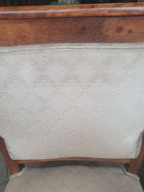VINTAGE PAIR OF MATCHING WETHERLYS OCCASIONAL CHAIRS, CARVED  WOOD and UPHOLSTERY