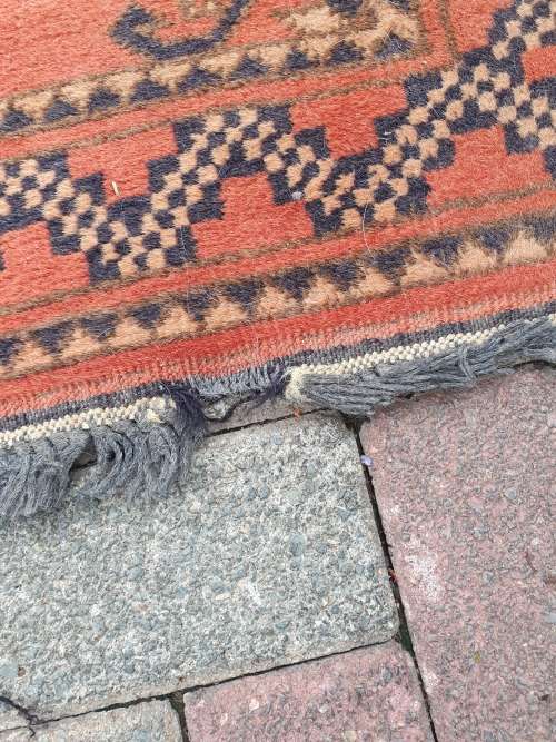 BEAUTIFUL AFGHAN HAND KNOTTED PERSIAN STYLE GEOMETRIC RUNNER