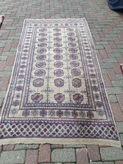 HAND KNOTTED ORIENTAL PERSIAN DESIGN ELEPHANT FOOT MUTED GREY IVORY ETC TONES CARPET RUG