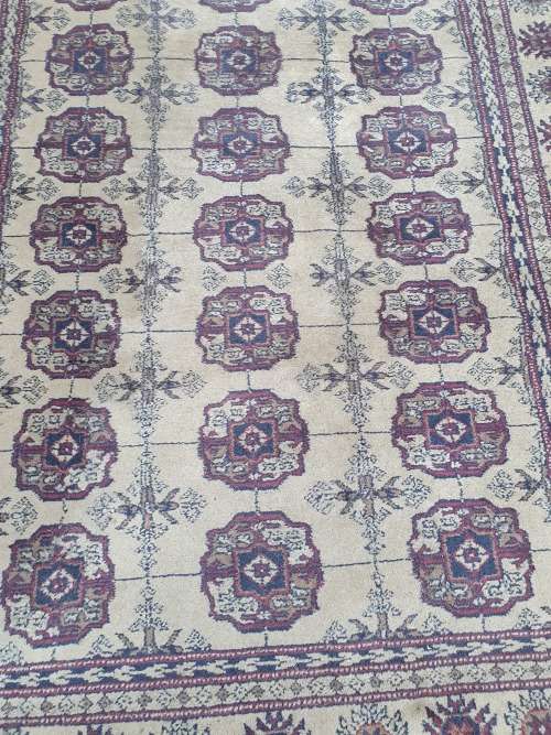 HAND KNOTTED ORIENTAL PERSIAN DESIGN ELEPHANT FOOT MUTED GREY IVORY ETC TONES CARPET RUG