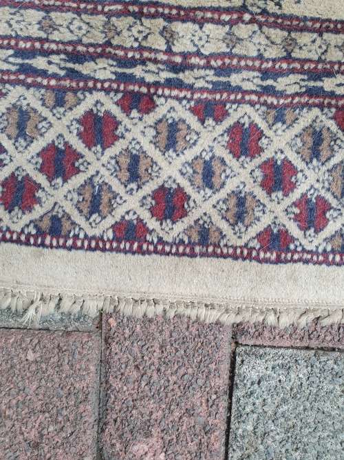 HAND KNOTTED ORIENTAL PERSIAN DESIGN ELEPHANT FOOT MUTED GREY IVORY ETC TONES CARPET RUG