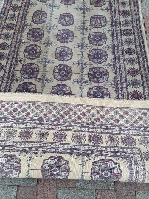 HAND KNOTTED ORIENTAL PERSIAN DESIGN ELEPHANT FOOT MUTED GREY IVORY ETC TONES CARPET RUG