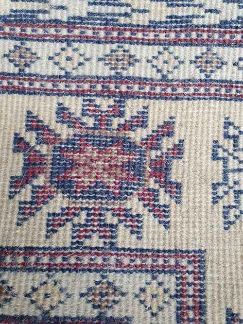 HAND KNOTTED ORIENTAL PERSIAN DESIGN ELEPHANT FOOT MUTED GREY IVORY ETC TONES CARPET RUG