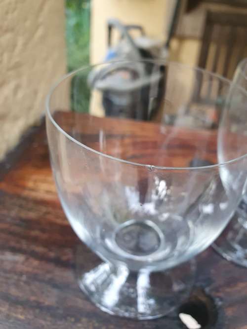 VINTAGE RETRO SET OF 4 CRYSTAL SMOKEY GREY DRINKING GLASSES