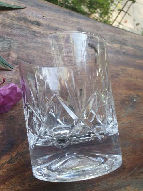 SINGLE LEAD CUT CRYSTAL WHISKEY TUMBLER