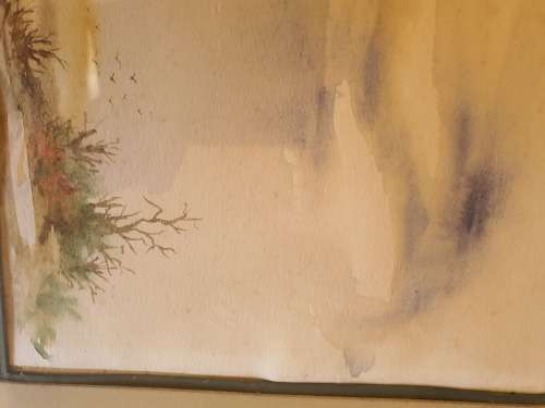 LOVELY SMALL FRAMED WATERCOLOUR LANDSCAPE BY ARTIST HEATHER RIDER NO 1
