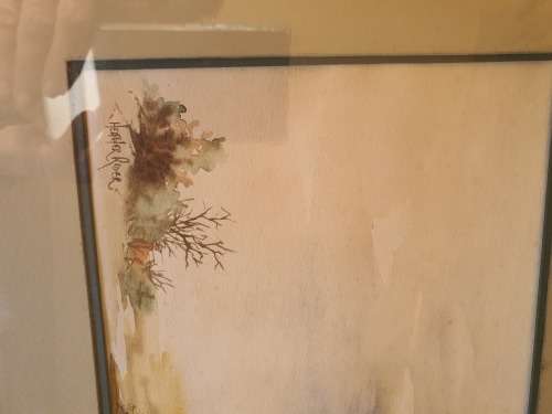 LOVELY SMALL FRAMED WATERCOLOUR LANDSCAPE BY ARTIST HEATHER RIDER NO 1