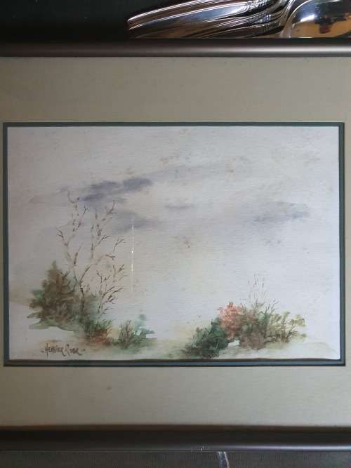 2ND OF THE LOVELY FRAMED SMALL WATERCOLOUR LANDSCAPE BY ARTIST HEATHER RIDER