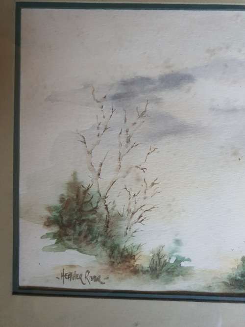 2ND OF THE LOVELY FRAMED SMALL WATERCOLOUR LANDSCAPE BY ARTIST HEATHER RIDER