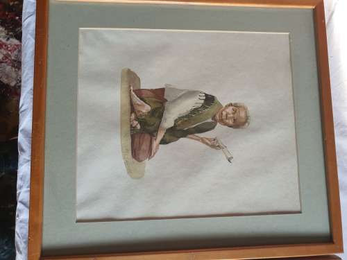 SELLING TOGETHER ARE TWO VINTAGE FRAMED CHINESE OR ORIENTAL WATERCOLOUR PORTRAITS SIGNED BY ARTIST