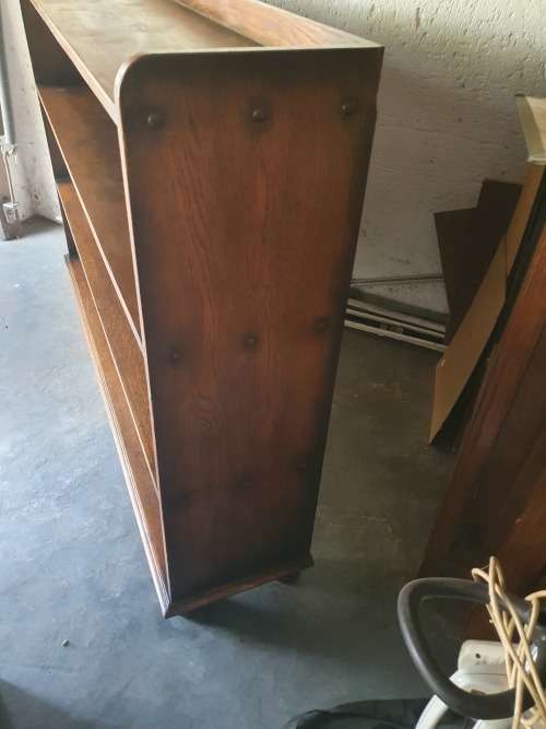 VINTAGE, BEAUTIFUL and STUNNING HEAVY LARGE and LONG SOLID OAK WOOD BOOKCASE