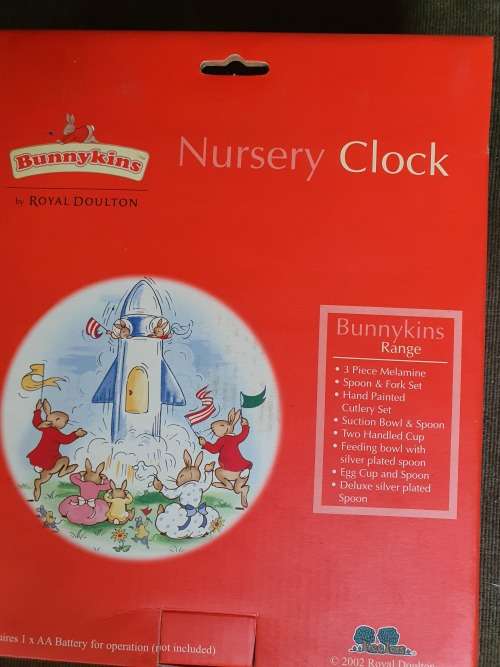2002 ? ROYAL DOULTON NEW IN BOX BUNNYKINS NURSERY CLOCK