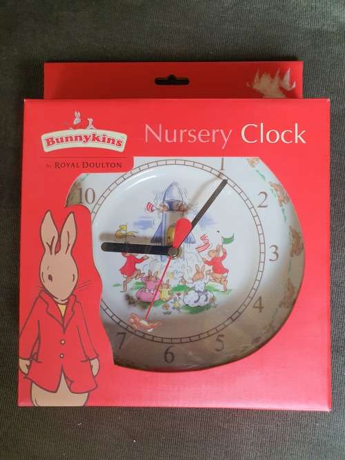 2002 ? ROYAL DOULTON NEW IN BOX BUNNYKINS NURSERY CLOCK