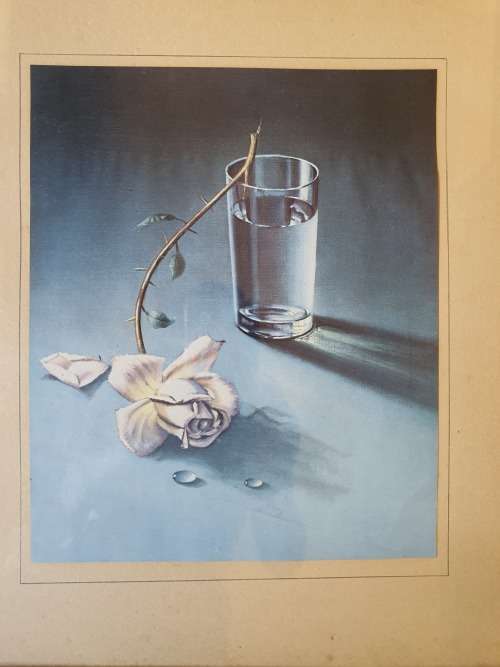Vintage framed Vladimir Tretchikoff print `Weeping Rose`