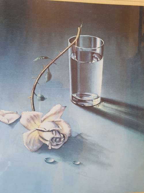Vintage framed Vladimir Tretchikoff print `Weeping Rose`