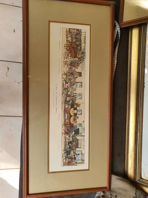 2nd of the Coloured framed Lithograph Trip to Brighton plate 4k after John Paul. Horses and carriage