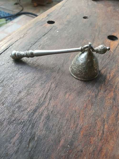 Jenna Clifford pewter candle snuffer floral design