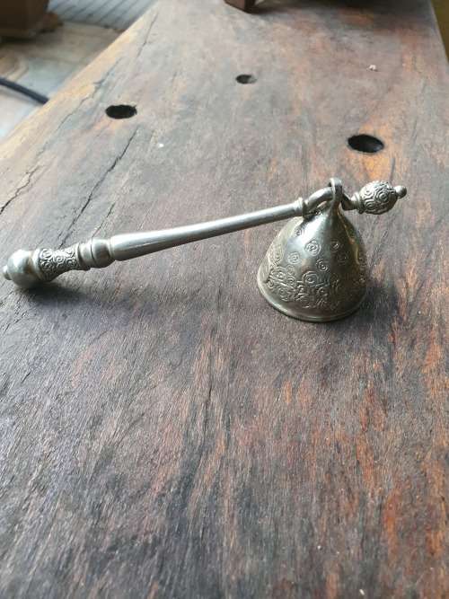 Jenna Clifford pewter candle snuffer floral design