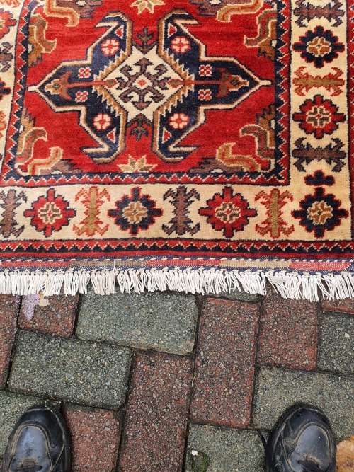 Beautiful  hand knotted Persian / Oriental 4.86 meters Kazak runner carpet with underfelt