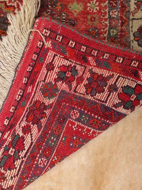 Beautiful Persian hand knotted tribal rug, geometric designs