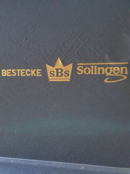 for crysiapharoah  Vintage sBs Bestecke Solingnen 24k trim gold plated boxed cutlery set 69 pieces