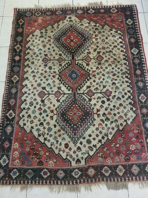 FOR SANDRA OnlyVintage?? hand knotted Yalemeh Persian rug, geometric & floral mixed tones, gorgeous!