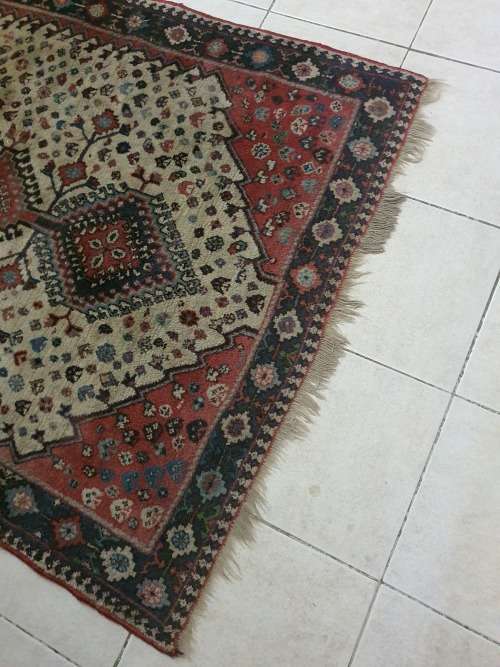 FOR SANDRA OnlyVintage?? hand knotted Yalemeh Persian rug, geometric & floral mixed tones, gorgeous!