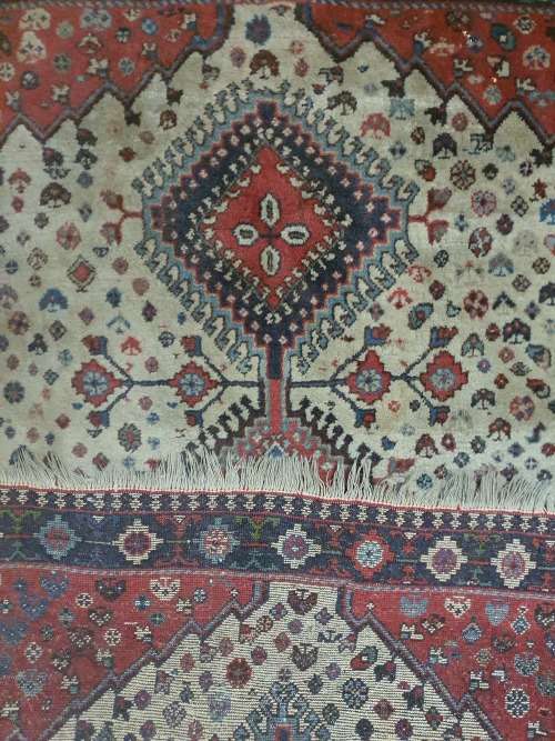 FOR SANDRA OnlyVintage?? hand knotted Yalemeh Persian rug, geometric & floral mixed tones, gorgeous!