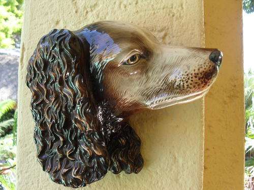 VERY SHOWY PIECE  RETRO? JEMA HOLLAND SPANIEL GUN DOG NUMBERED 162 WALL PIECE