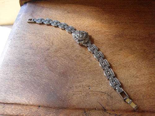 REDUCED!!!!! CLASSY MONDAINE (SWISS MADE) VERY ORNATE BRACELET TYPE WATCH WITH SPRING LOADED COVER!