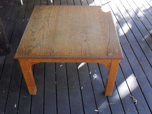 SOLID OAK SQUARE LAMP? OR OCCASSIONAL TABLE. NICE PIECE