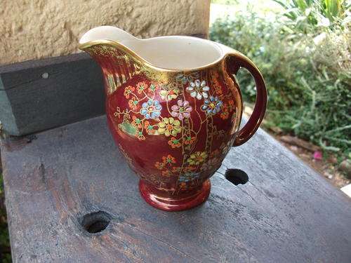 "ROUGE ROYALE" CROWN DEVON FIELDINGS EXQUISITE 5003 K HAND PAINTED MILK JUG FLOWERS