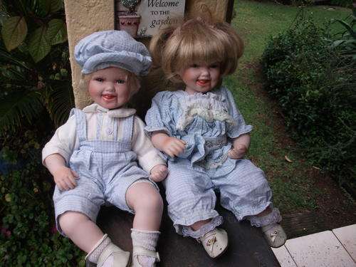 TWINS SO WE HAVE DOUBLE DELIGHT. CHEERFUL & CHEEKY GIRL & BOY DOLLS. WORTHWHILE!!