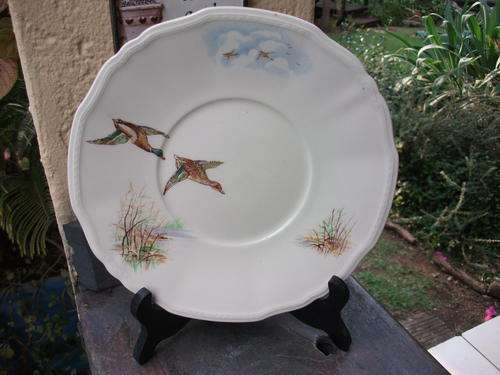 ALFRED MEAKIN PLATE WITH GEESE AND WETLAND