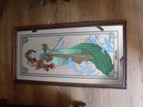 SPRING OF THE FOUR SEASONS ART MIRROR ( ART NOUVEAU ARTIST ALHONSE MUCHA)